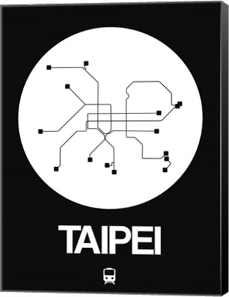 Framed Taipei White Subway Map Print