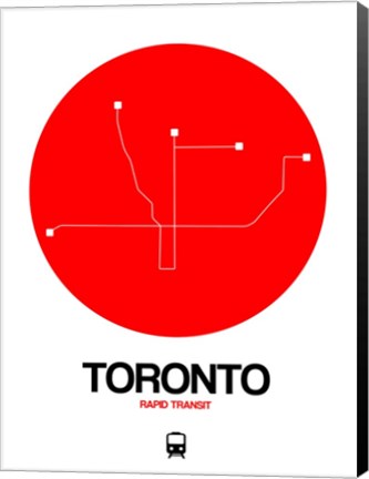 Framed Toronto Red Subway Map Print