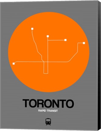 Framed Toronto Orange Subway Map Print