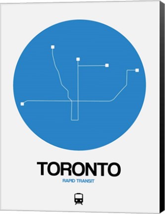 Framed Toronto Blue Subway Map Print