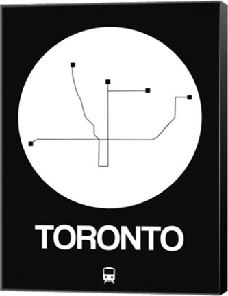 Framed Toronto White Subway Map Print