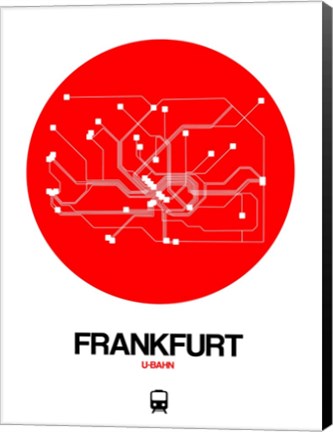 Framed Frankfurt Red Subway Map Print