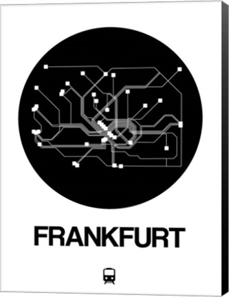 Framed Frankfurt Black Subway Map Print