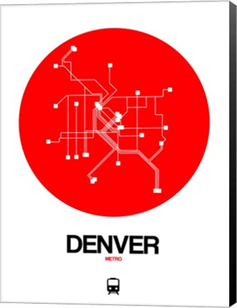 Framed Denver Red Subway Map Print