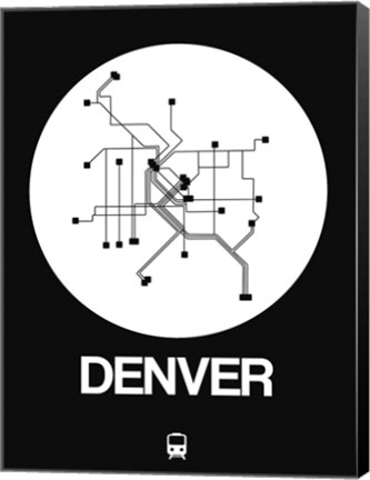 Framed Denver White Subway Map Print