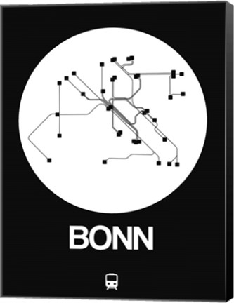 Framed Bonn White Subway Map Print