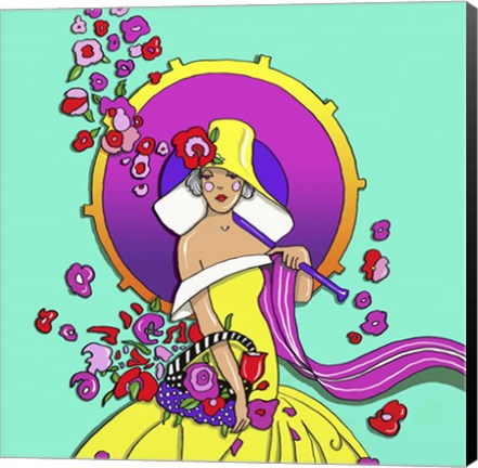 Framed Pop Art Deco Lady 217 Print