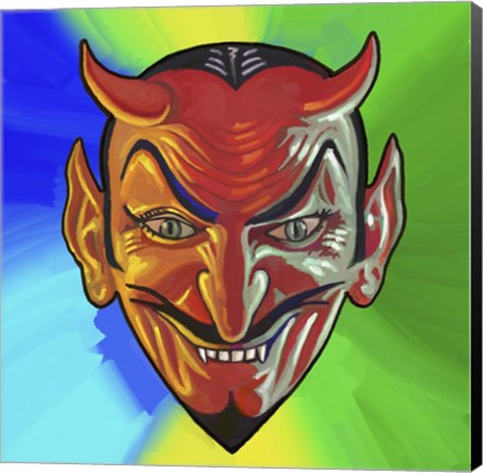 Framed Pop Art Devil Face Print