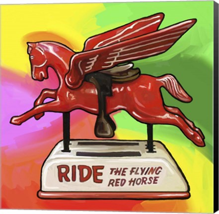 Framed Pop Art Flying Horse Ride Print