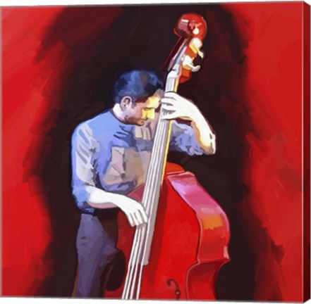 Framed Bass Player Print