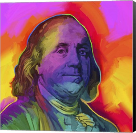 Framed Ben Franklin Pop Art Print