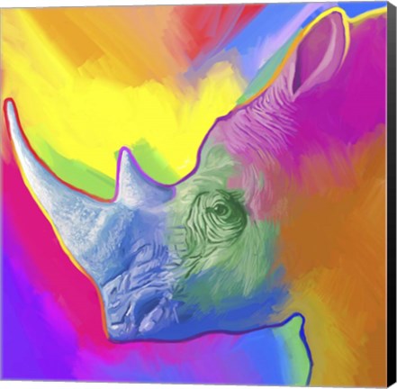 Framed Rhino Pop Art Print