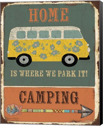 Framed Lodge Sign - Camping Print