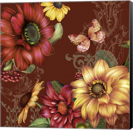 Framed Autumn Bouquet-E Print