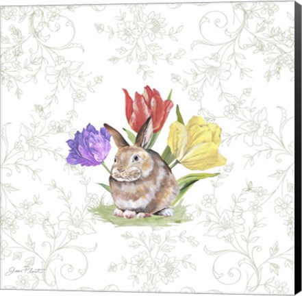 Framed Bunnies In The Tulips-E Print