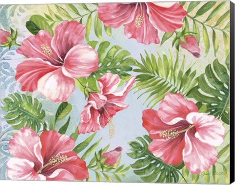 Framed Hibiscus Paradise I Print