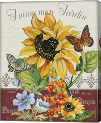Framed Jaime mon Jardin Print