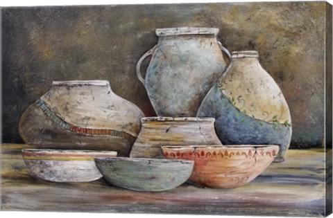 Framed Clay Pottery Still Life-A Print