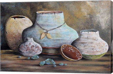 Framed Clay Pottery Still Life-B Print