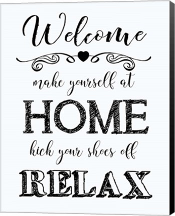 Framed Welcome Home - White Print
