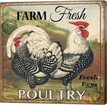 Framed Farmer Fresh Poultry-A Print