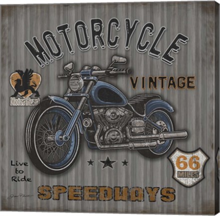 Framed Motorcycle Speedway II Print