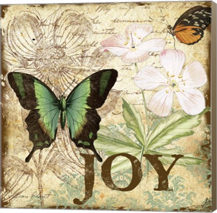 Framed Inspirational Butterflies - Joy Print