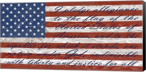 Framed Old Glory On Wood-D Print