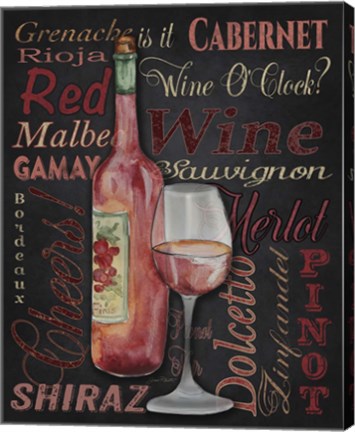 Framed Red Wine - Black Print