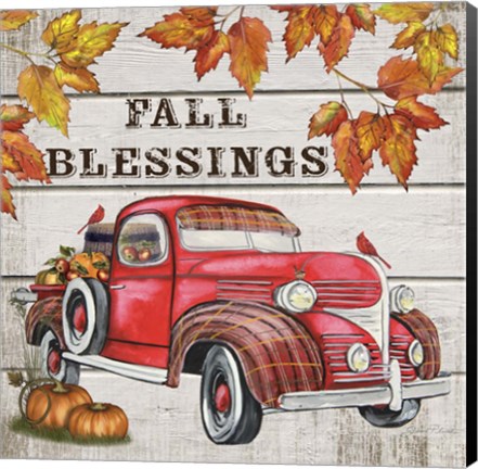 Framed Vintage Fall Truck Print