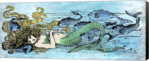 Framed Mermaid Under the Sea-A Print