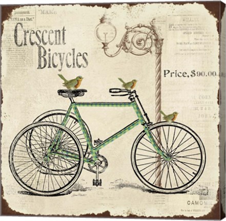 Framed Crescent Bicycles Print