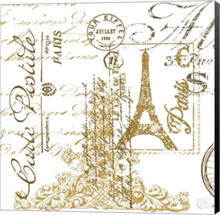 Framed Paris  -  Gold Print