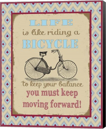 Framed Life Bicycle Message 1 Print