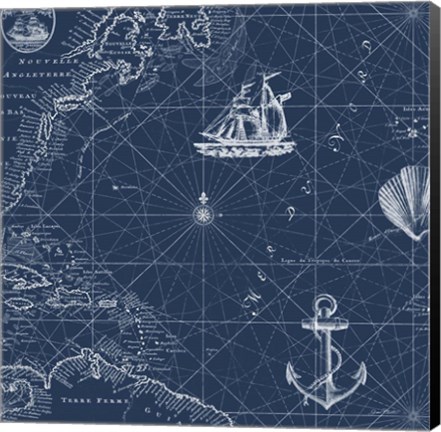 Framed Nautical Blues  -  D Print