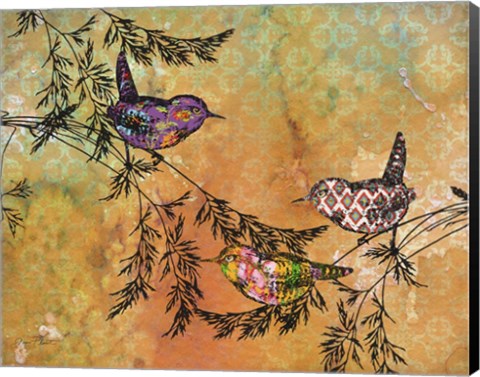 Framed Birds On Branches Print