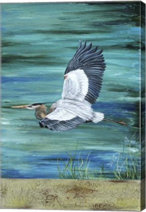 Framed Great Blue - Heron - 3 Print