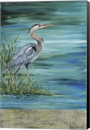 Framed Great Blue - Heron - 2 Print