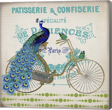 Framed Peacock On Bicylce - E Print