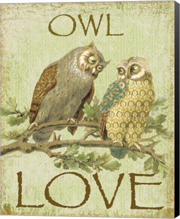 Framed Owl Love Print
