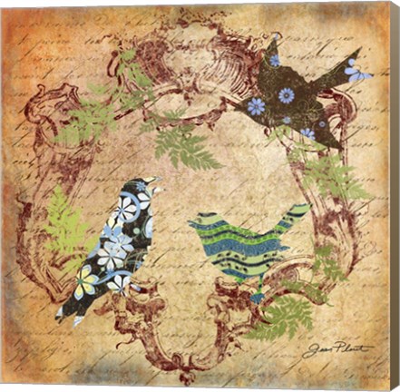 Framed Pretty Birds In The Ferns - B Print