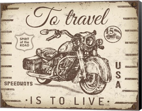 Framed Vintage Motorcycle Mancave - A Print
