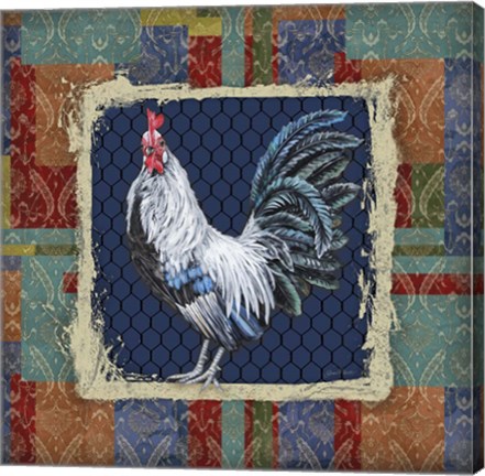 Framed Damask Rooster - Q Print