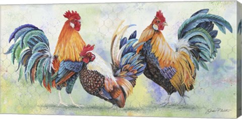 Framed Watercolor Rooster - E Print