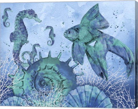 Framed Ocean Blues - B Print