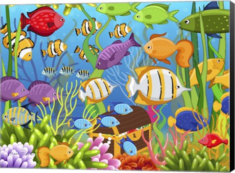 Framed Colorful Sea Life Print