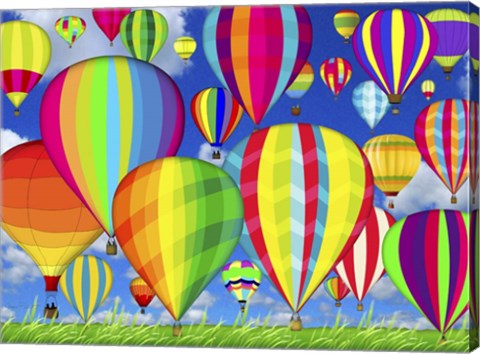 Framed Hot Air Balloons Print