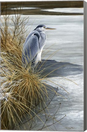 Framed Winter Heron Print