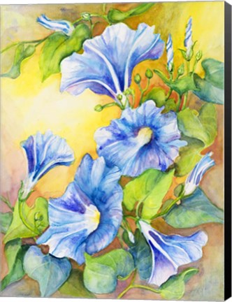 Framed Morning Glory Vine Print
