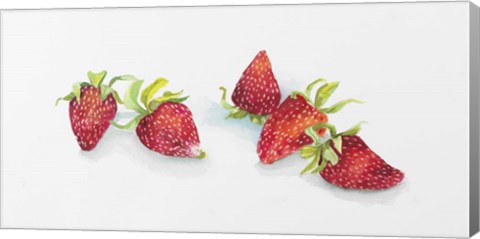 Framed Strawberry Patch - C. Ripe Berries Whole Print